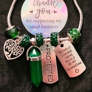 2 for40 SILVER ROPE BULLET PENDANT CHARM BRACELETS